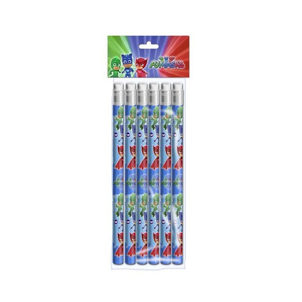 BLISTER 6 MATITE CON GOMMA PJMASKS