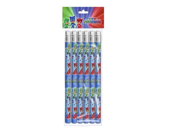BLISTER 6 MATITE CON GOMMA PJMASKS