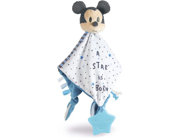 Doudou Baby Mickey Mouse -Clementoni - 17345 - Disney Baby Topolino Morbida Copertina - Comforter Sicurezza Neonati, 100% Lavab