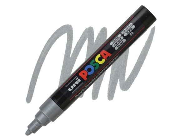 PENNARELLO UNI POSCA UNIPOSCA MM.2,5 METAL ARGENTO (COLORE ARGENTO)
