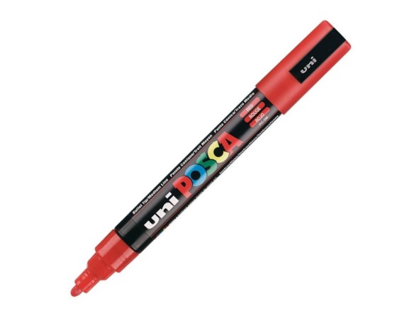 PENNARELLO UNI POSCA UNIPOSCA MM.2,5 PC5M ROSSO (COLORE ROSSO)