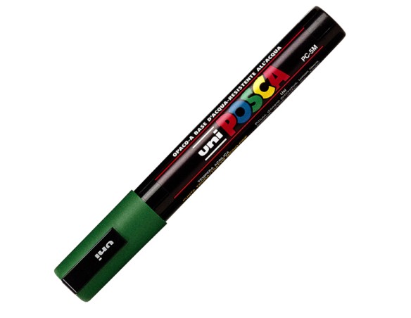PENNARELLO UNI POSCA UNIPOSCA MM.2,5 PC5M VERDE SCURO ( COLORE VERDE SCURO)