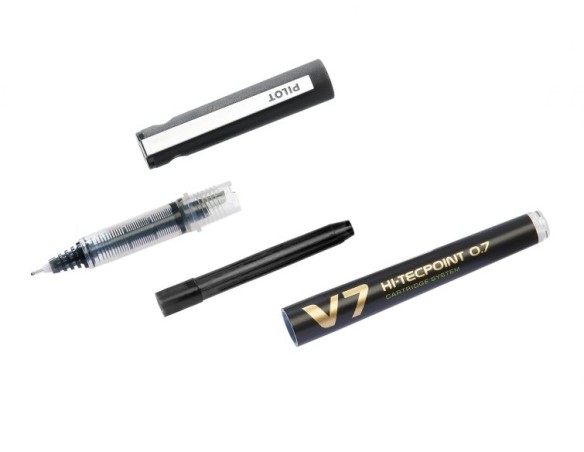 PENNA Pilot BXC-V7-B-B-BG - Penna roller "V7" Hi-Tecpoint, ricaricabile, colore: Nero