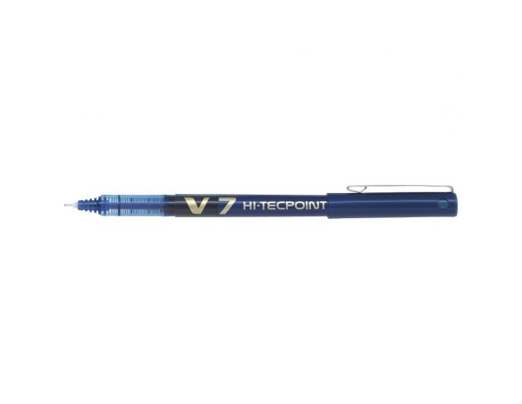 Penna roller Hi-Tecpoint V7, con inchiostro liquido, punta media, con tappo colore: blu PILOT