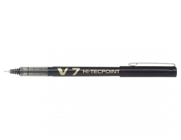 Penna roller Hi-Tecpoint V7, con inchiostro liquido, punta media, con tappo colore: nero PILOT