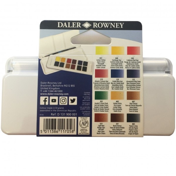 ACQUERELLI AQUAFINE 1/2 GODET SCATOLA 12 COLORI...