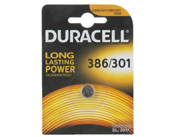 BATTERIA DURACELL 386 / 301 ( AG12, 186, 188, 386, 1142, SR43, LR43 )