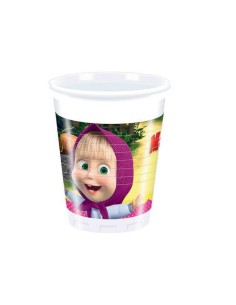 BICCHIERE PLASTICA MASHA E ORSO 8X 2