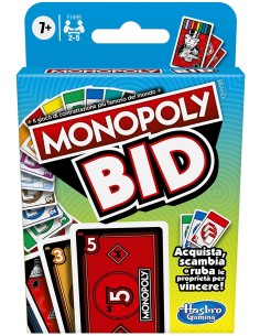 Hasbro Monopoly Bid Game, gioco di carte rapido per 4...