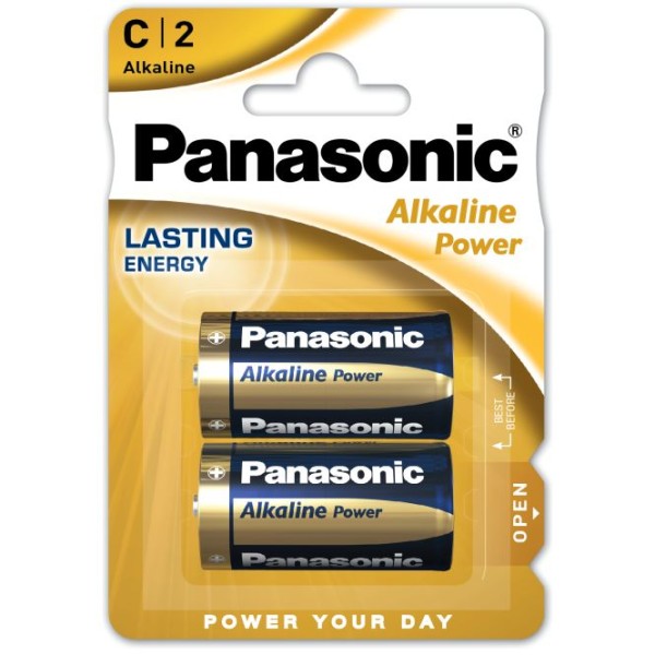 PILE PANASONIC MEZZA TORCIA ALCALINA C 2 PZ