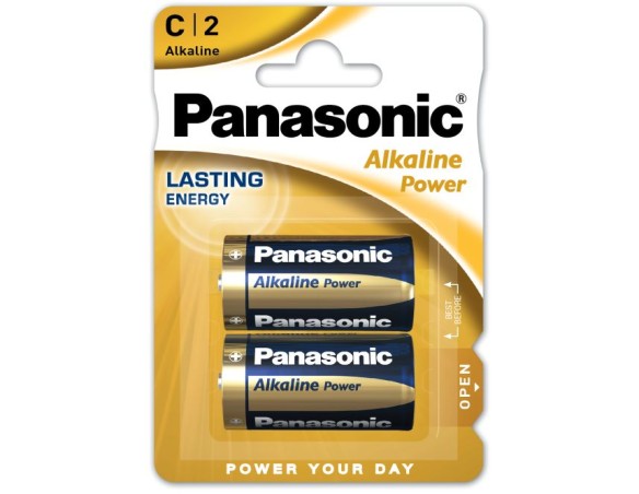 PILE PANASONIC MEZZA TORCIA ALCALINA C 2 PZ