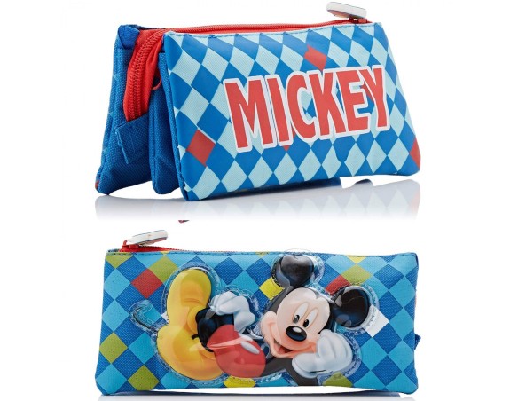 ASTUCCIO CON ZIP TOPOLINO MICKEY DISNEY ROSSO-AZZURRO