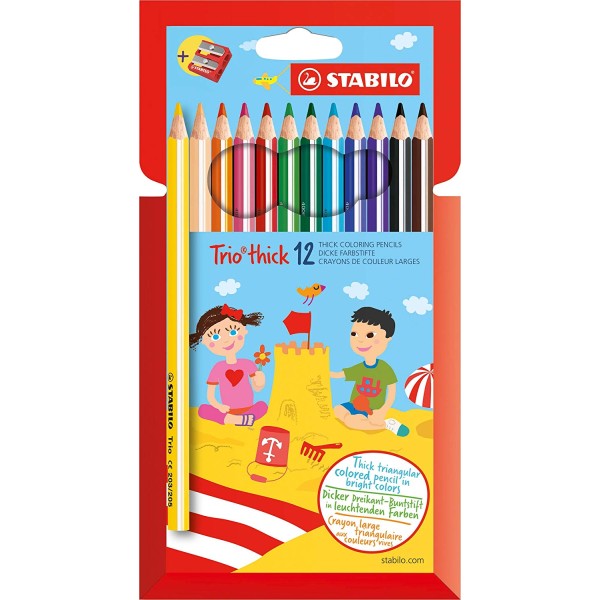 COLORI STABILO MATITA TRIO MAXI THICK PEZZI 12...