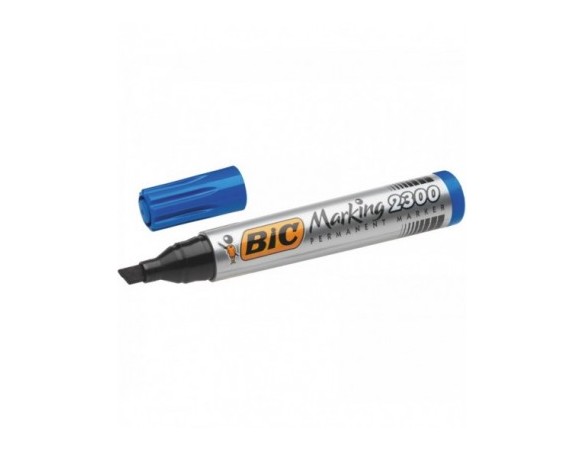 PENNARELLO BIC PERMANENT MARKING 2300 punta scalpello blu