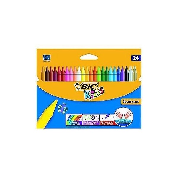 COLORI A PASTELLI CERA PLASTIDECOR BIC KIDS DA 24