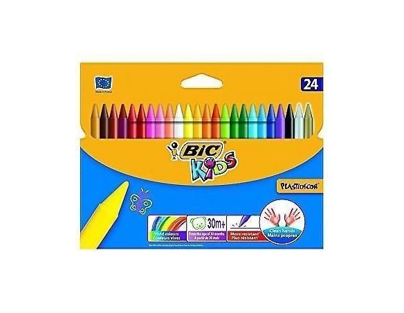 COLORI A PASTELLI CERA PLASTIDECOR BIC KIDS DA 24