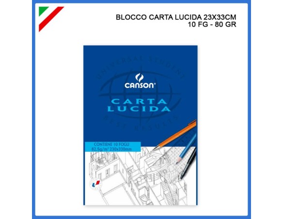 Blocco disegno carta lucida Canson - 23x33 - 80/85 g/mq - 10 fogli