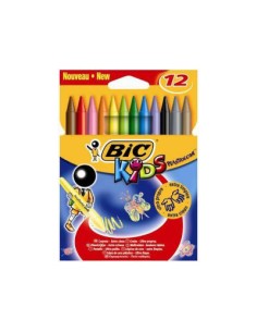 PASTELLI BIC COLORI A CERA PLASTIDECOR KIDS DA 12