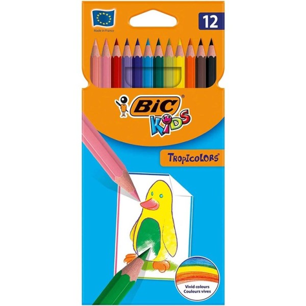 COLORI A PASTELLO MATITA TROPICOLORS 12 bic