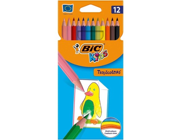 COLORI A PASTELLO MATITA TROPICOLORS 12 bic