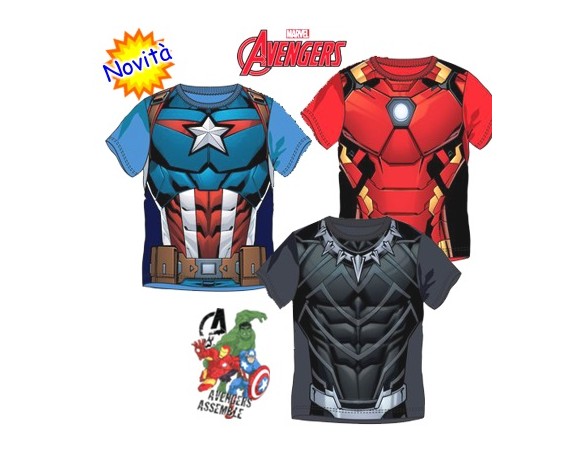 T SHIRT AVENGERS black panther 1348 8 ANNI TAGLIA UNICA