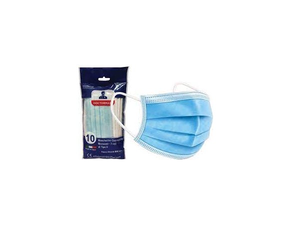10 pz MASCHERINE CHIRURGICHE PER BAMBINI AZZURRE O ROSA 10 PEZZI doctormask