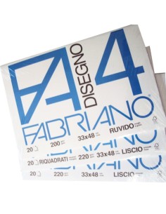 BLOCCO FABRIANO F4 CM.33x48 FG.20 GR.220 RUVIDO (FOGLI...