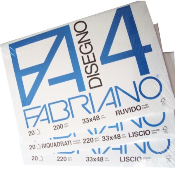BLOCCO FABRIANO F4 CM.33x48 FG.20 GR.220 RUVIDO...