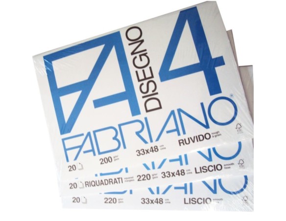 BLOCCO FABRIANO F4 CM.33x48 FG.20 GR.220 RUVIDO (FOGLI RUVIDI)