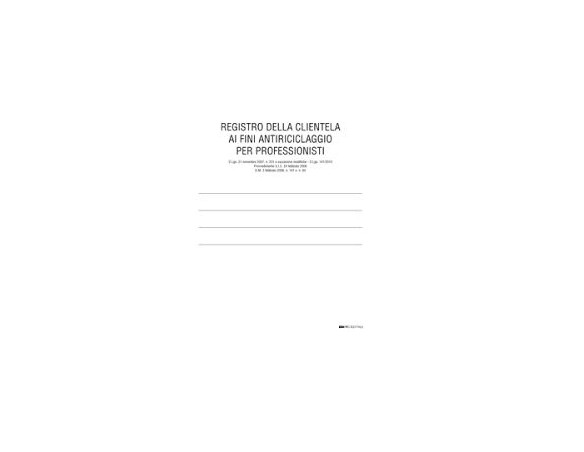 E2174 REGISTRO ANTIRICICLAGGIO 96P. 31X24