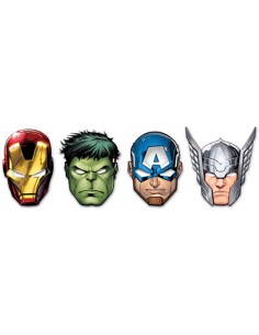 Maschere Avengers Mighty, Multicolore, 5PR87976 6 pezzi