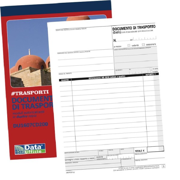 DDT DOCUMENTO DI TRASPORTO DUPLICE COPIA 50X2...