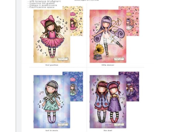 Quaderno Maxi A4 Santoro Gorjuss - pretty melody - 1 rigo