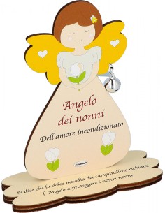 Porta Foto/Memo Angelo dei nonni In Legno Naturale Con...