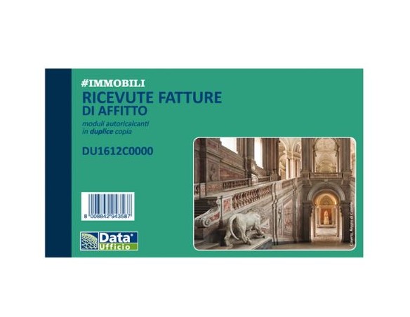 RICEVUTE BLOCCO DI AFFITTO CM.11x16 2 COPIE DATA UFFICIO D 1612