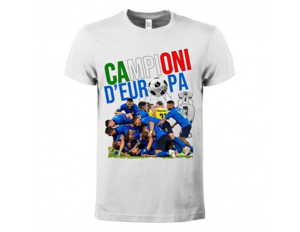 MAGLIA T SHIRT ITALIA CAMPIONI D'EUROPA STADIO TIFO AZZURRI