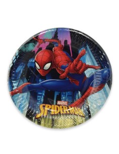 PIATTI SPIDERMAN 20 CM 8 PZ FESTA FESTIVO COMPLEANNO...