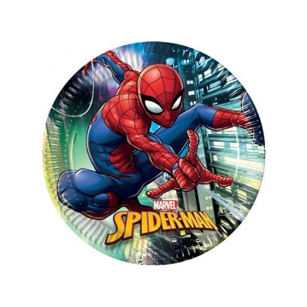 PIATTI SPIDERMAN 23 CM 8 PZ FESTA FESTIVO...