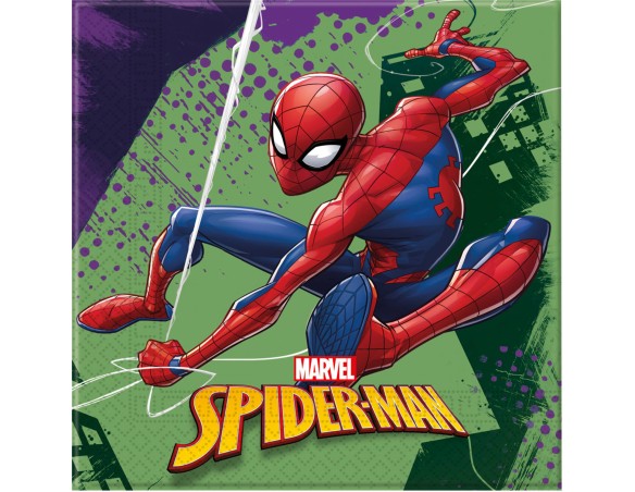 TOVAGLIOLI SPIDERMAN 30X30 CM 20 PZ FESTA FESTIVO COMPLEANNO MASCHIETTO