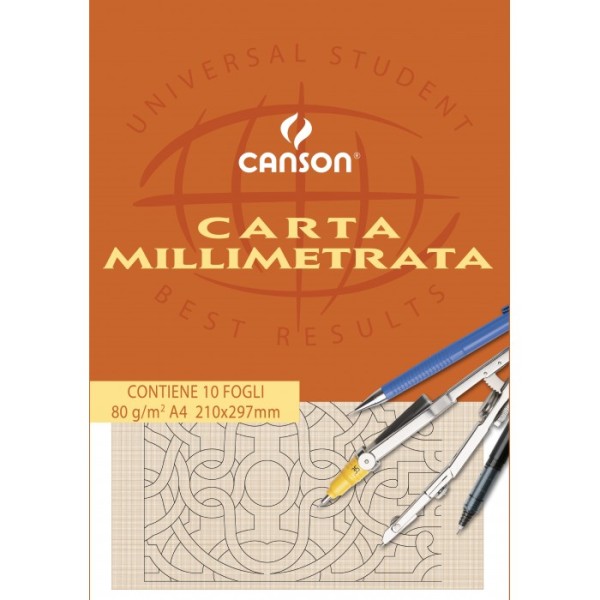 BLOCCO CARTA MILLIMETRATA CANSON A4