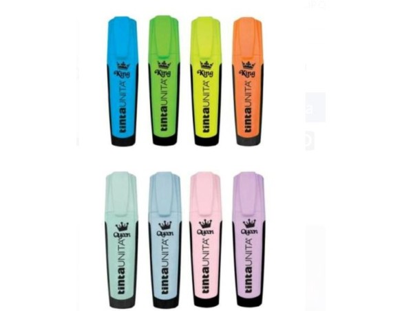 EVIDENZIATORE CON CLIP QUEEN & KING POOL OVER FLUO PASTEL