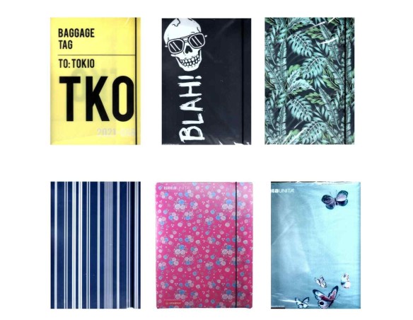 Cartella con elastico piatto ppl 25x35 con accessori stabilo