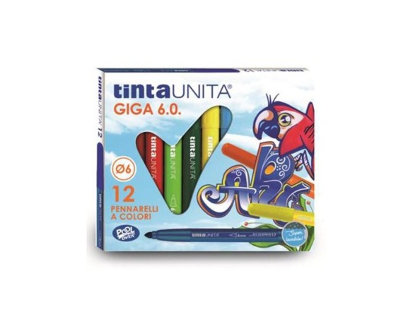CONFEZIONE DA 12 DI PENNARELLI COLORATI SPIRITO  PUNTA GROSSA 6.0 TINTA UNITA