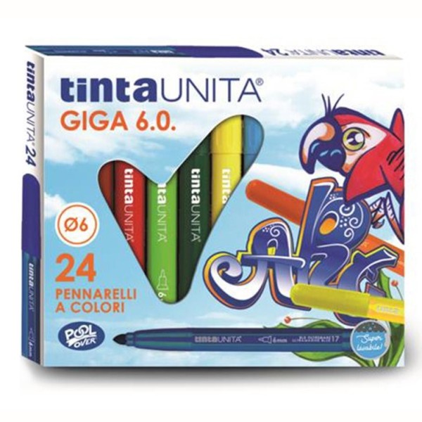 CONFEZIONE DA 24 DI PENNARELLI COLORATI PUNTA...