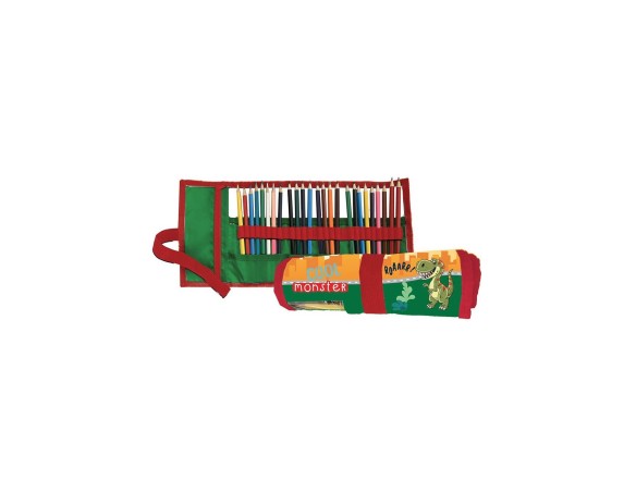 Astuccio Rotolo Roll ripiegabile con 25 pastelli Cm. 40x20 Dinosauro