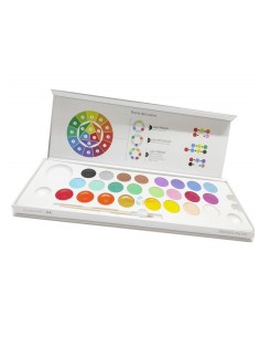 Acquerelli da 24 colori in scatola con chiusura magnetica...