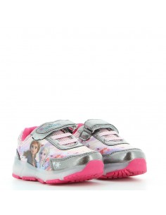 Scarpa Sneakers frozen rosa/argento con strappo e luci,...