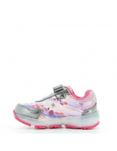 Scarpa Sneakers frozen rosa/argento con strappo e luci,... 2