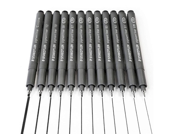 PENNINO PENNA PIGMENT LINER NERO STAEDTLER 308 10-9 MM.0,8 (PUNTA 0,8 MM.)