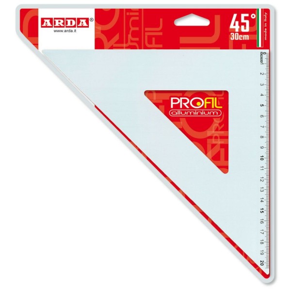 Squadra 45° 30 cm alluminio Arda
